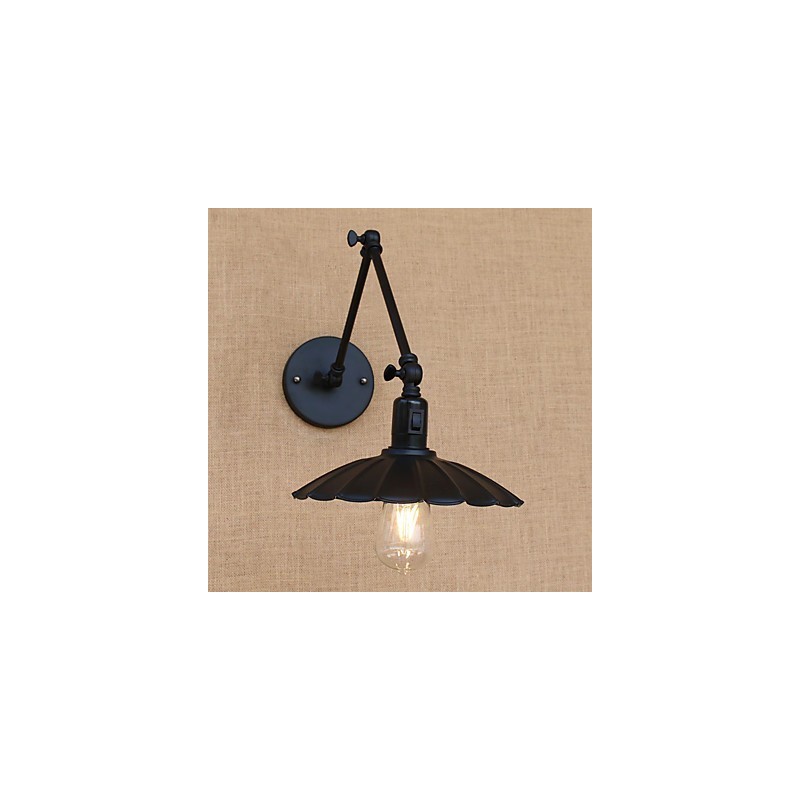 Applique da parete vintage country mini con braccio oscillante, finitura verniciata, E26/E27, 4 W
