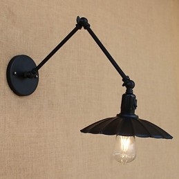 Applique da parete vintage country mini con braccio oscillante, finitura verniciata, E26/E27, 4 W