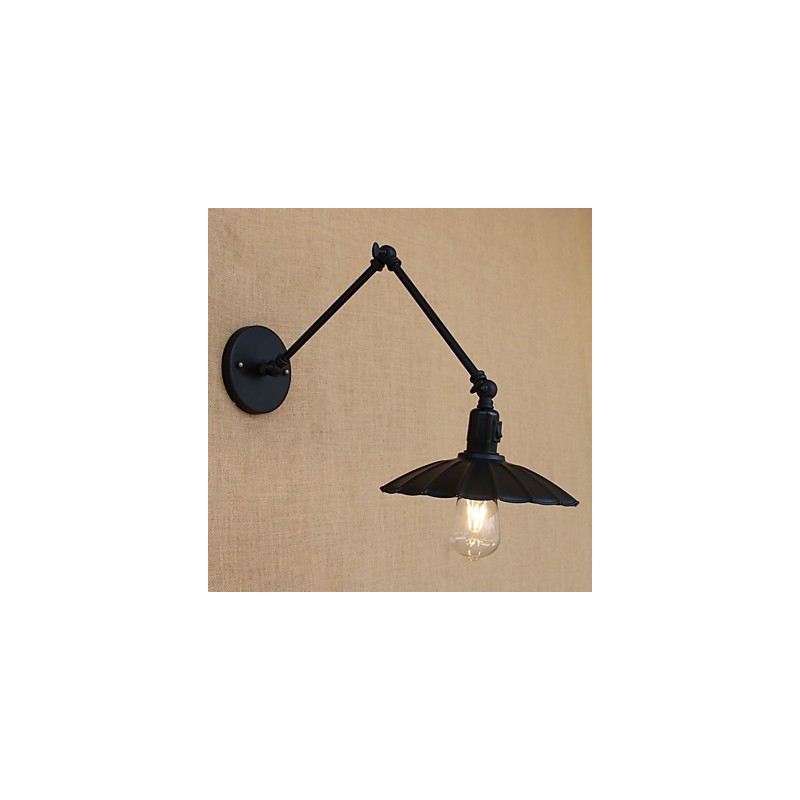 Applique da parete vintage country mini con braccio oscillante, finitura verniciata, E26/E27, 4 W