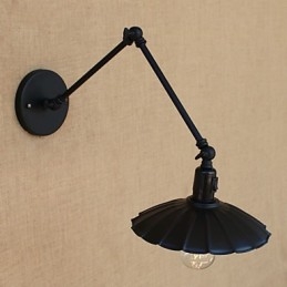 Applique da parete vintage country mini con braccio oscillante, finitura verniciata, E26/E27, 4 W