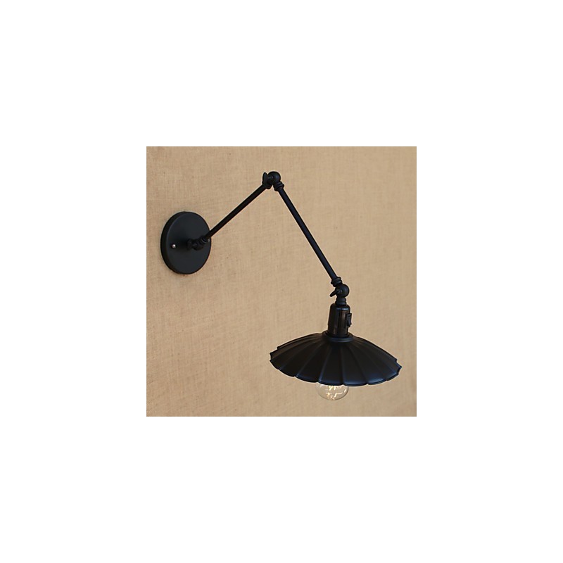 Applique da parete vintage country mini con braccio oscillante, finitura verniciata, E26/E27, 4 W