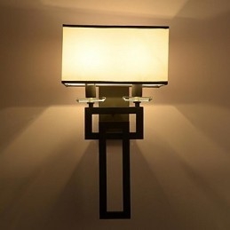 Applique da parete moderna contemporanea uplight in tessuto e metallo E14 2x60W