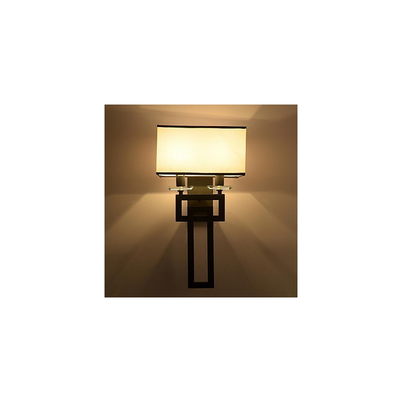 Applique da parete moderna contemporanea uplight in tessuto e metallo E14 2x60W