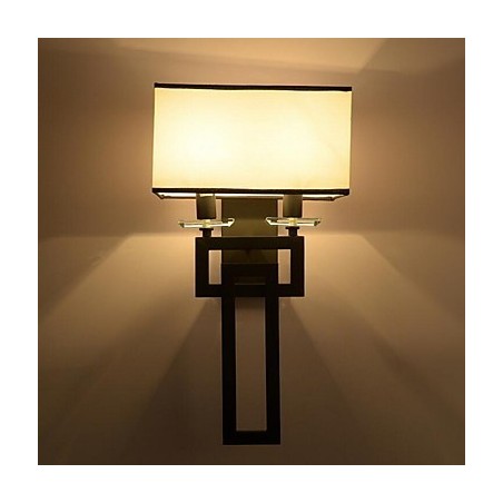 Applique da parete moderna contemporanea uplight in tessuto e metallo E14 2x60W