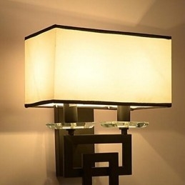 Applique da parete moderna contemporanea uplight in tessuto e metallo E14 2x60W