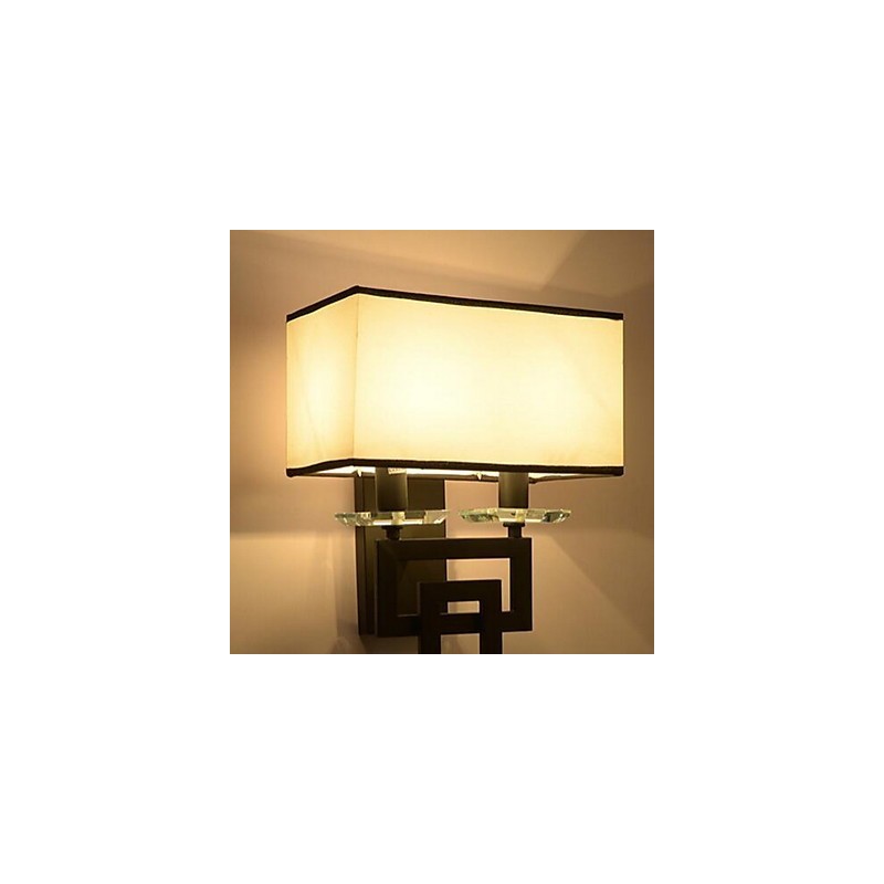 Applique da parete moderna contemporanea uplight in tessuto e metallo E14 2x60W