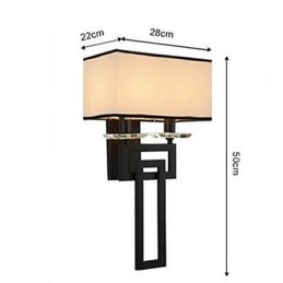 Applique da parete moderna contemporanea uplight in tessuto e metallo E14 2x60W