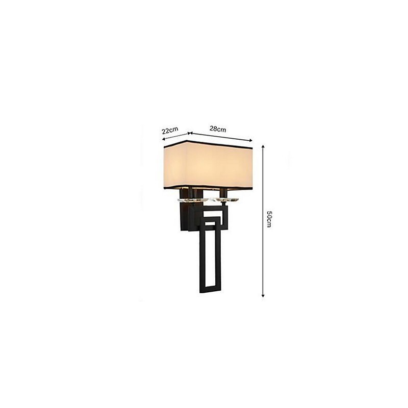Applique da parete moderna contemporanea uplight in tessuto e metallo E14 2x60W