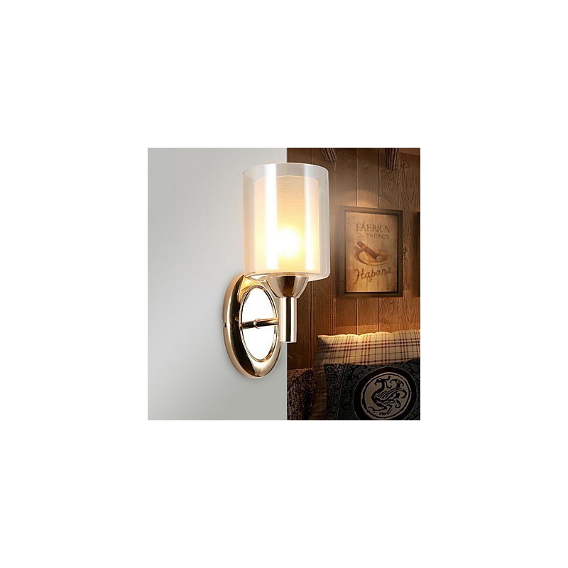 Applique da parete moderna galvanizzata, luce verso l'alto, E27 60 W