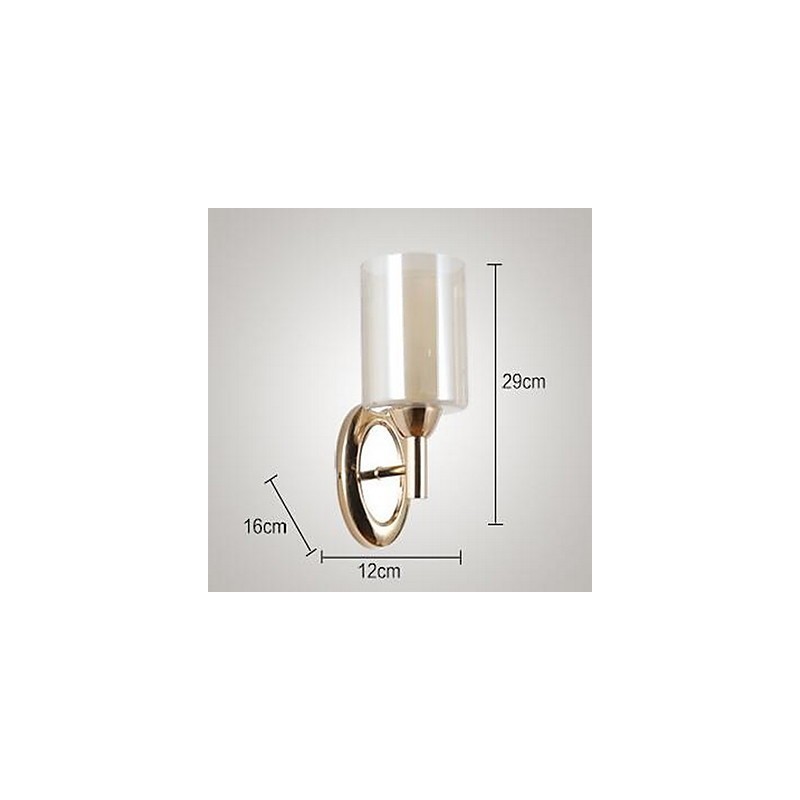 Applique da parete moderna galvanizzata, luce verso l'alto, E27 60 W