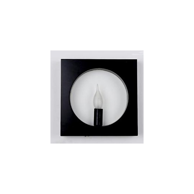 Applique da parete moderna in ferro battuto, quadrata, 26 cm, attacco E14
