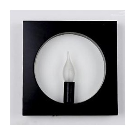 Applique da parete moderna in ferro battuto, quadrata, 26 cm, attacco E14