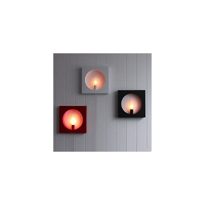 Applique da parete moderna in ferro battuto, quadrata, 26 cm, attacco E14