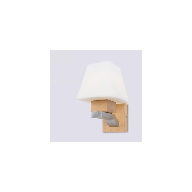 Applique da parete in legno/bambù con paralume in vetro E26/E27 24 cm