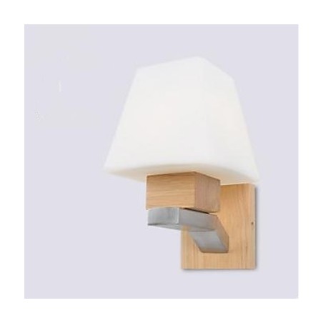 Applique da parete in legno/bambù con paralume in vetro E26/E27 24 cm