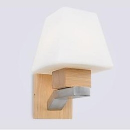 Applique da parete in legno/bambù con paralume in vetro E26/E27 24 cm