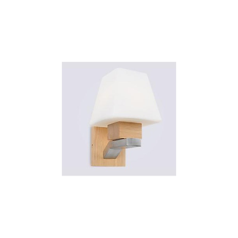 Applique da parete in legno/bambù con paralume in vetro E26/E27 24 cm