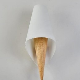 Applique da parete uplight moderno contemporaneo in vetro e legno/bambù E27 33 cm