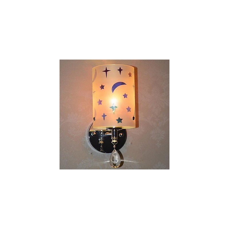 Applique da parete mini semplice in vetro, luce ambientale, attacco E27