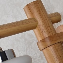Applique da parete moderna contemporanea uplight in vetro e legno/bambù E27