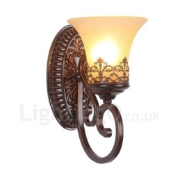 Applique da parete da interno in metallo stile rustico con LED integrato 31 x 16 x 24 cm