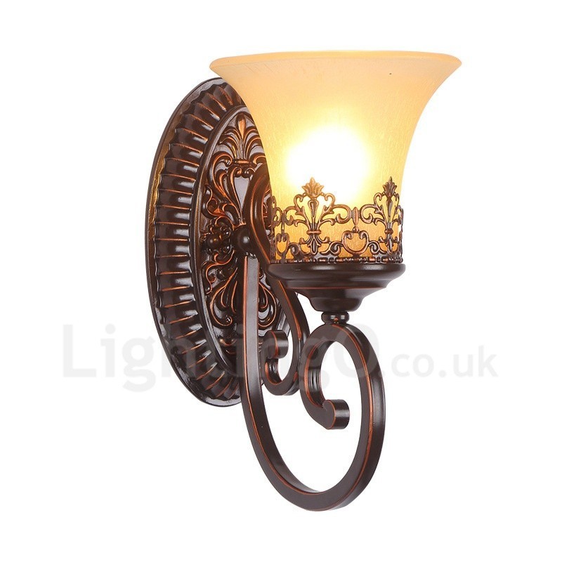 Applique da parete da interno in metallo stile rustico con LED integrato 31 x 16 x 24 cm