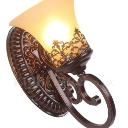 Applique da parete da interno in metallo stile rustico con LED integrato 31 x 16 x 24 cm