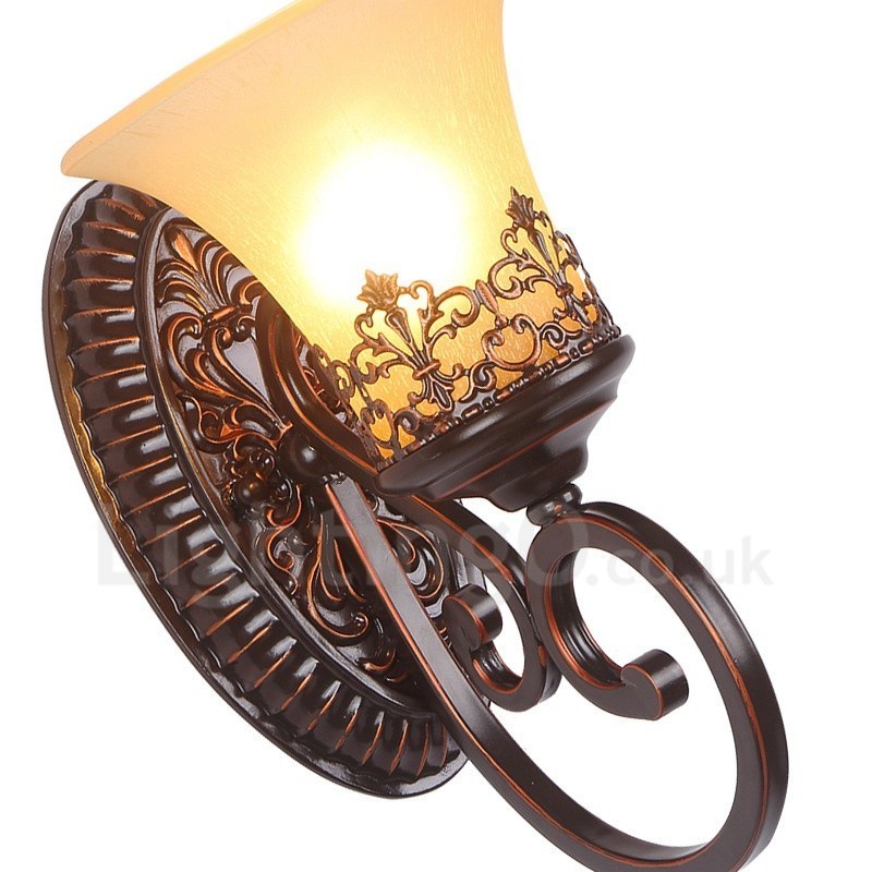 Applique da parete da interno in metallo stile rustico con LED integrato 31 x 16 x 24 cm