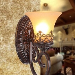 Applique da parete da interno in metallo stile rustico con LED integrato 31 x 16 x 24 cm