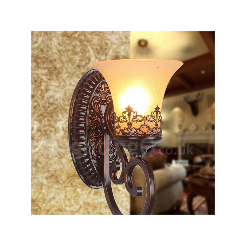 Applique da parete da interno in metallo stile rustico con LED integrato 31 x 16 x 24 cm