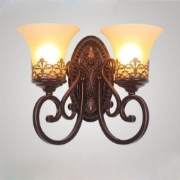 Applique da parete rustica in metallo con LED integrato 31 x 46 x 24 cm