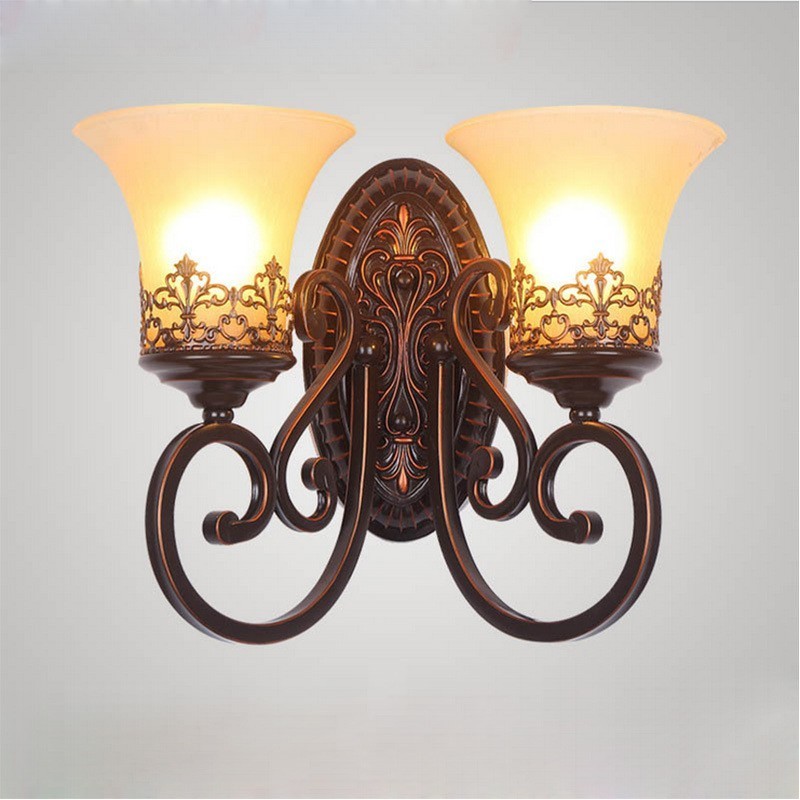 Applique da parete rustica in metallo con LED integrato 31 x 46 x 24 cm