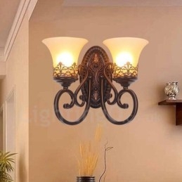 Applique da parete rustica in metallo con LED integrato 31 x 46 x 24 cm