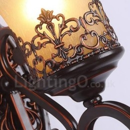 Applique da parete rustica in metallo con LED integrato 31 x 46 x 24 cm