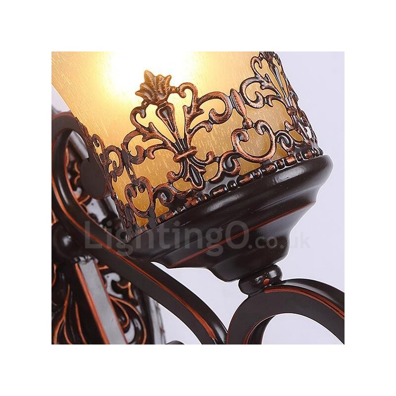 Applique da parete rustica in metallo con LED integrato 31 x 46 x 24 cm