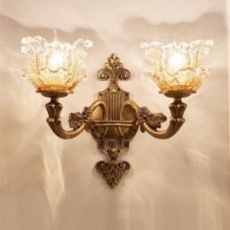 Applique da parete per interni in metallo classica a 2 luci LED integrato 40x40 cm