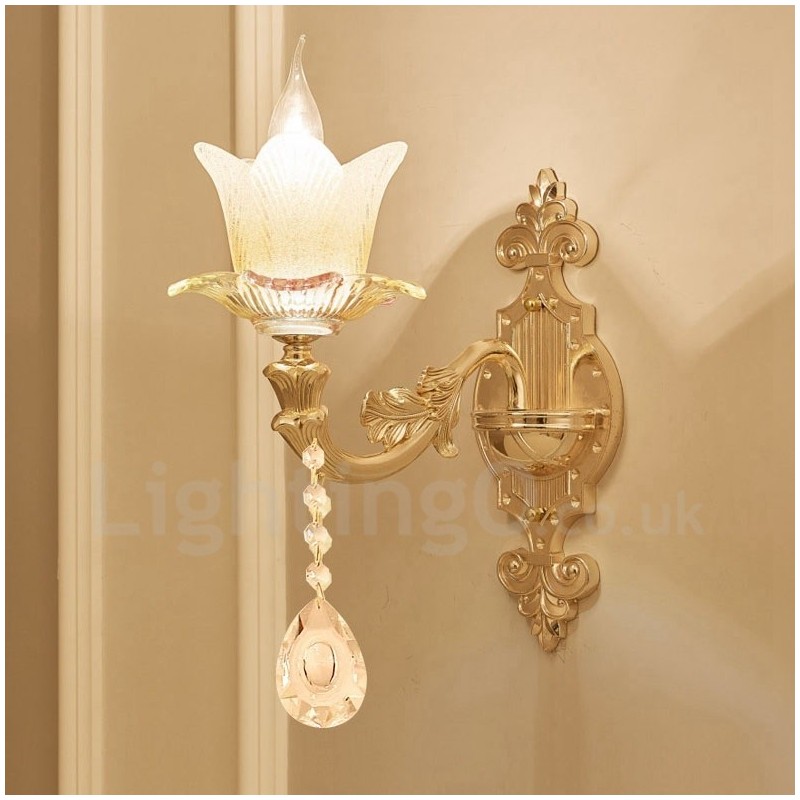 Applique da parete interna classica in metallo a candela LED integrato 40x40 cm