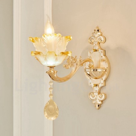 Applique da parete per interni classica in metallo con LED integrato 40x40 cm