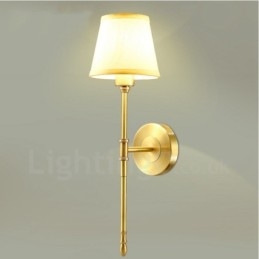 Applique da parete per interni classica in rame a luce singola 54 x 19 cm
