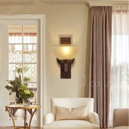 Applique da parete classica per interni a luce singola 18 x 26 cm LED integrato E27