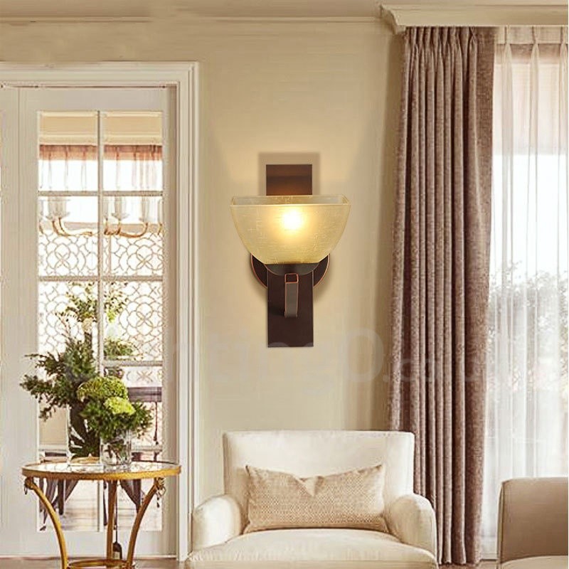 Applique da parete classica per interni a luce singola 18 x 26 cm LED integrato E27