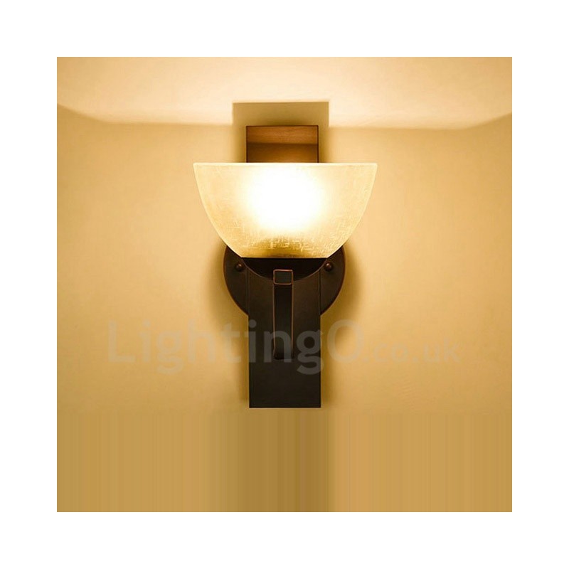 Applique da parete classica per interni a luce singola 18 x 26 cm LED integrato E27
