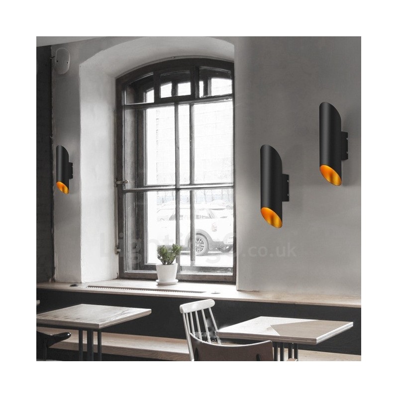 Applique da parete a filo moderna e contemporanea in alluminio nero/oro 40 cm