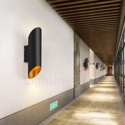 Applique da parete a filo moderna e contemporanea in alluminio nero/oro 40 cm