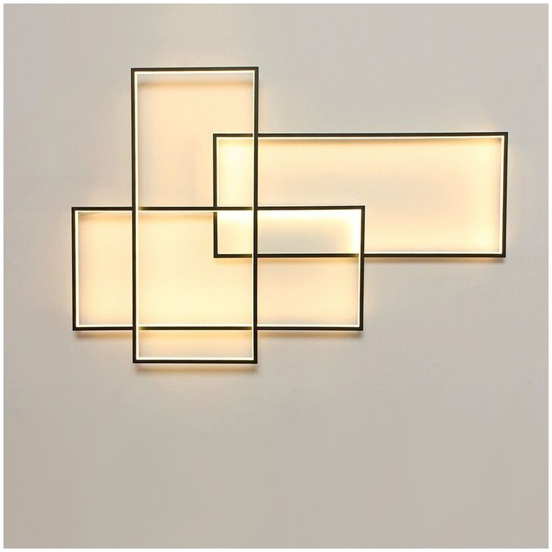 Lampada da soffitto moderna in alluminio verniciato, LED integrato dimmerabile con telecomando, 90 W, 22000 lm