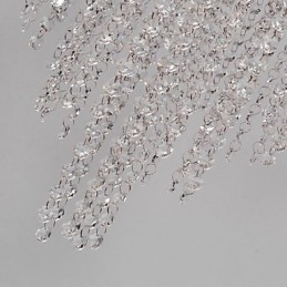 Plafoniera a filo moderna contemporanea in cristallo mini, metallo elettroplaccato, argento