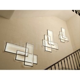 Lampada da soffitto moderna in alluminio verniciato, LED integrato dimmerabile con telecomando, 90 W, 22000 lm