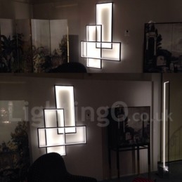 Lampada da soffitto moderna in alluminio verniciato, LED integrato dimmerabile con telecomando, 90 W, 22000 lm