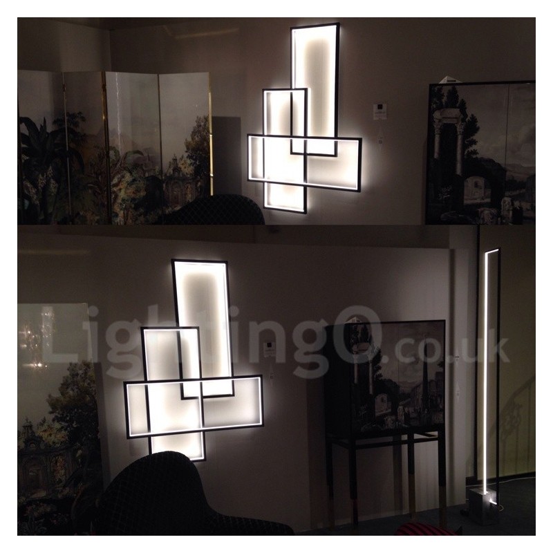 Lampada da soffitto moderna in alluminio verniciato, LED integrato dimmerabile con telecomando, 90 W, 22000 lm