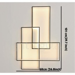 Lampada da soffitto moderna in alluminio verniciato, LED integrato dimmerabile con telecomando, 90 W, 22000 lm